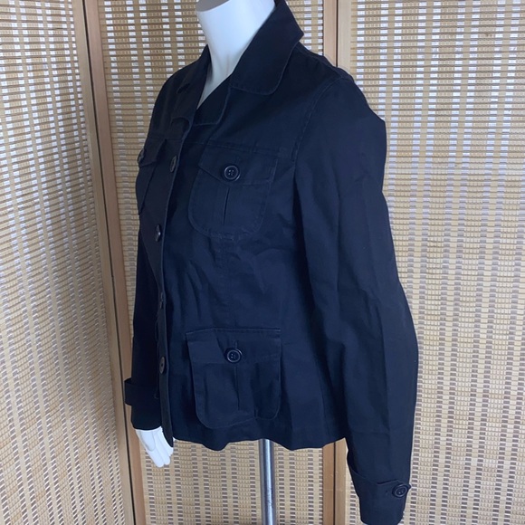 🔷Talbots Stretch  Black Tapered Fit Short Button Up Jacket Size 6 - Picture 3 of 8